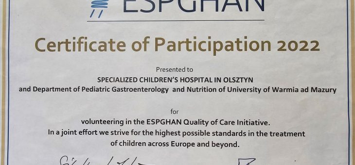 Ważny certyfikat dla naszego szpitala