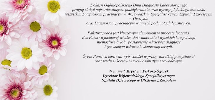 Ogólnopolski Dzień Diagnosty Laboratoryjnego – życzenia