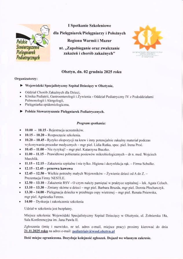 szkolenie choroby zakaźne 2.12.2025 program szkolenie choroby zakaźne 2.12.2025 program