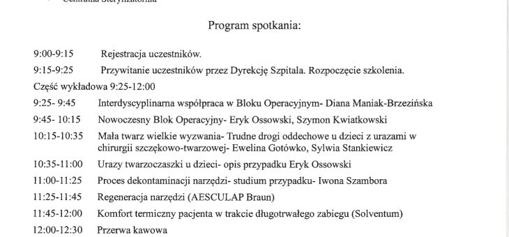 Bezpłatne szkolenie dla pielęgniarek, pielęgniarzy i pracowników centralnych sterylizatorni (9.10)